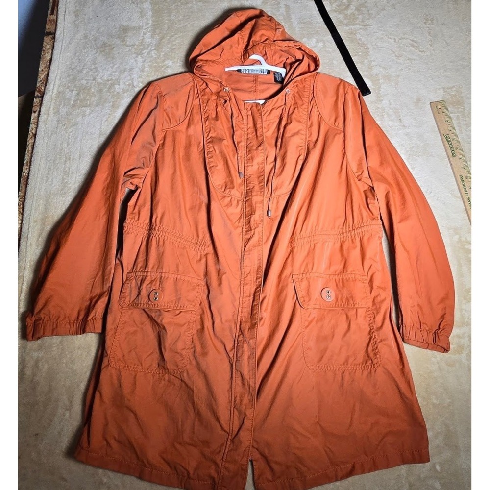 Centigrade Outerwear Burnt Orange Hooded Rain Jacket Parka Plus Size 3X 1341